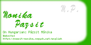 monika pazsit business card
